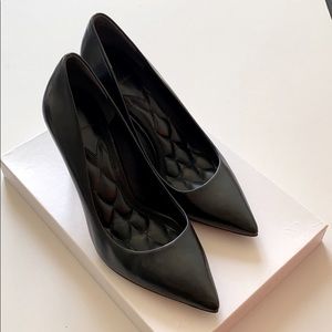 Brian Atwood Black leather heel